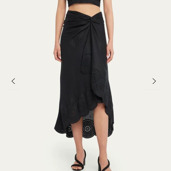 A.L.C. Dresses & Skirts - NEW A.L.C. Heather black linen eyelet hi lo skirt